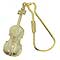 Polished Brass Violin Keychain